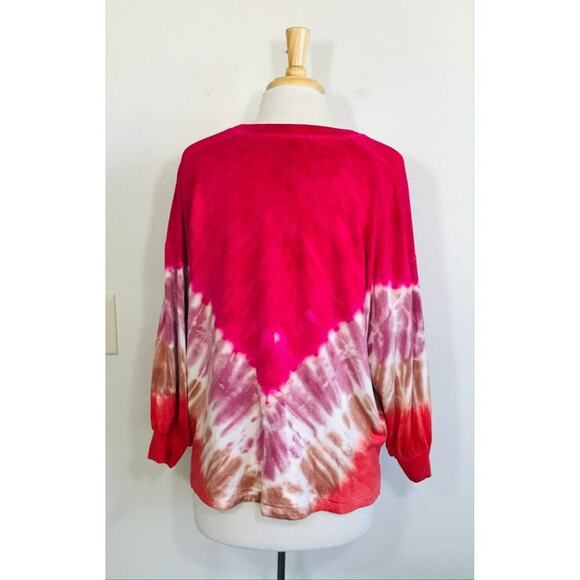 Rachel Zoe Sweatshirt Oversized Tie Dye Long Sleeve Relaxed Fit Stretch, L - Picture 6 of 11